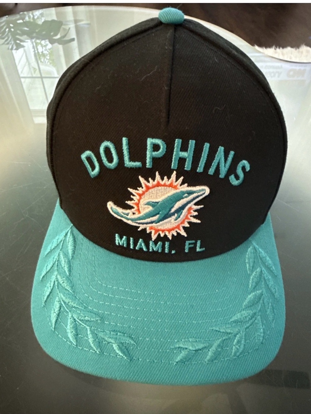 MIAMI DOLPHINS NEW ERA Black & Aqua NFL 9FORTY ADJUSTABLE HAT